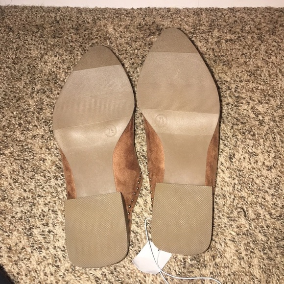 Brown suede studded open back boots - Picture 6 of 6